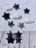 Black Stars Wall Features